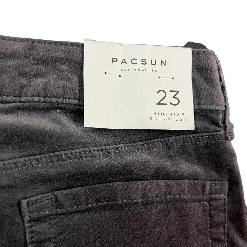 Pacsun NWT Size 23 Mid Rise Skinniest Velveteen/ Velour Gray Jeans - Picture 6 of 9
